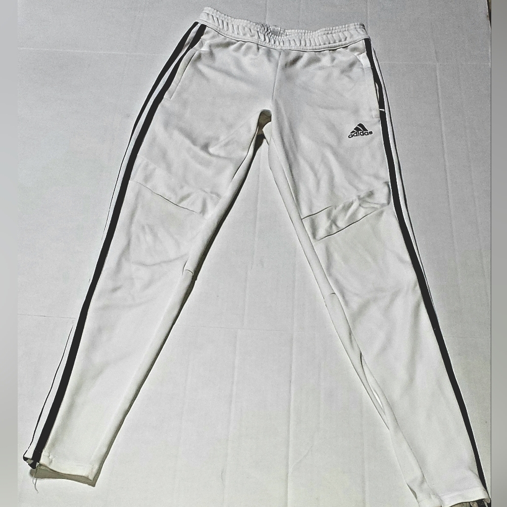Adidas track pants and joggers. White with black stripes. Unisex youth XS. - Picture 2 of 14